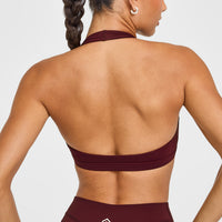 EasyLiftâ„¢ Halter Bralette with White Logo | Rosewood