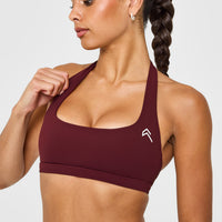 EasyLiftâ„¢ Halter Bralette with White Logo | Rosewood