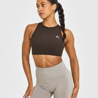 EasyLiftâ„¢ High Neck Sports Bra | 70% Cocoa