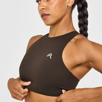 EasyLiftâ„¢ High Neck Sports Bra | 70% Cocoa