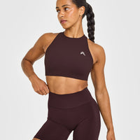 EasyLiftâ„¢ High Neck Sports Bra | Plum Brown