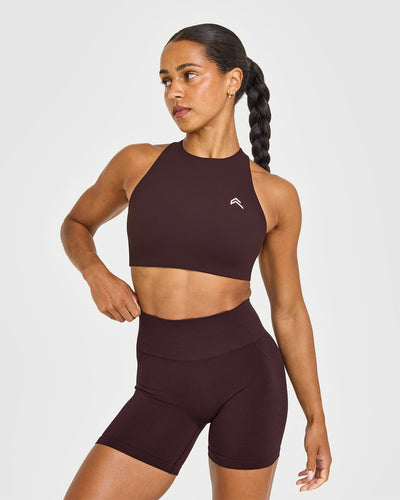 EasyLiftâ„¢ High Neck Sports Bra | Plum Brown