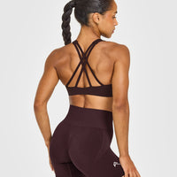 EasyLiftâ„¢ High Neck Sports Bra | Plum Brown