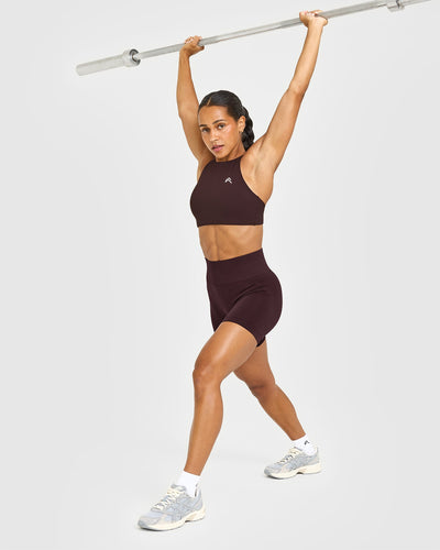 EasyLiftâ„¢ High Neck Sports Bra | Plum Brown