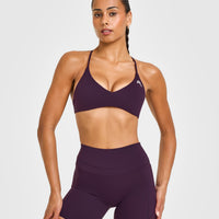 EasyLiftâ„¢ Ultra Minimal Bralette with White Logo | Blackberry Purple