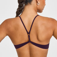 EasyLiftâ„¢ Ultra Minimal Bralette with White Logo | Blackberry Purple