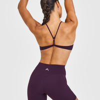 EasyLiftâ„¢ Ultra Minimal Bralette with White Logo | Blackberry Purple