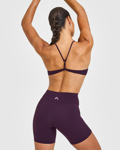 EasyLiftâ„¢ Ultra Minimal Bralette with White Logo | Blackberry Purple