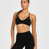 EasyLiftâ„¢ Ultra Minimal Bralette with White Logo | Black