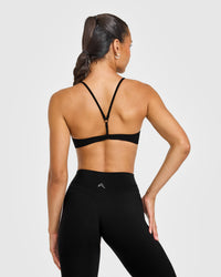 EasyLiftâ„¢ Ultra Minimal Bralette with White Logo | Black