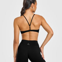 EasyLiftâ„¢ Ultra Minimal Bralette with White Logo | Black