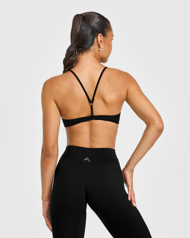 EasyLiftâ„¢ Ultra Minimal Bralette with White Logo | Black