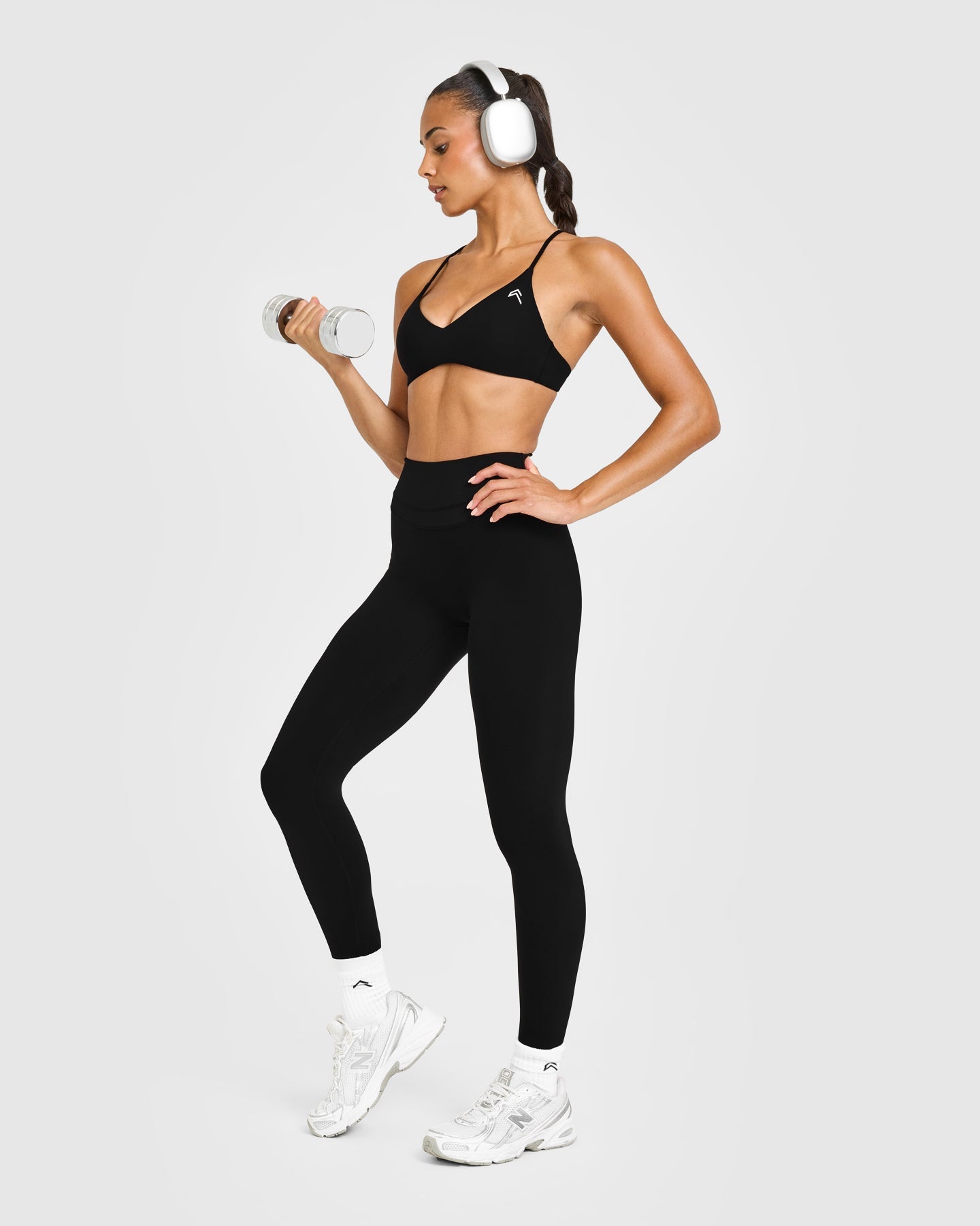 EasyLiftâ„¢ Ultra Minimal Bralette with White Logo | Black