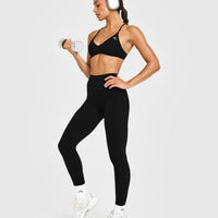 EasyLiftâ„¢ Ultra Minimal Bralette with White Logo | Black