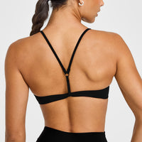 EasyLiftâ„¢ Ultra Minimal Bralette with White Logo | Black