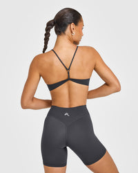EasyLiftâ„¢ Ultra Minimal Bralette with White Logo | Coal