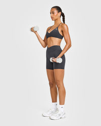 EasyLiftâ„¢ Ultra Minimal Bralette with White Logo | Coal