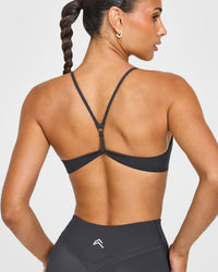 EasyLiftâ„¢ Ultra Minimal Bralette with White Logo | Coal