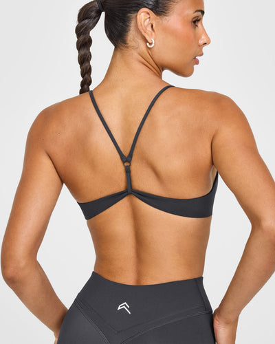 EasyLiftâ„¢ Ultra Minimal Bralette with White Logo | Coal