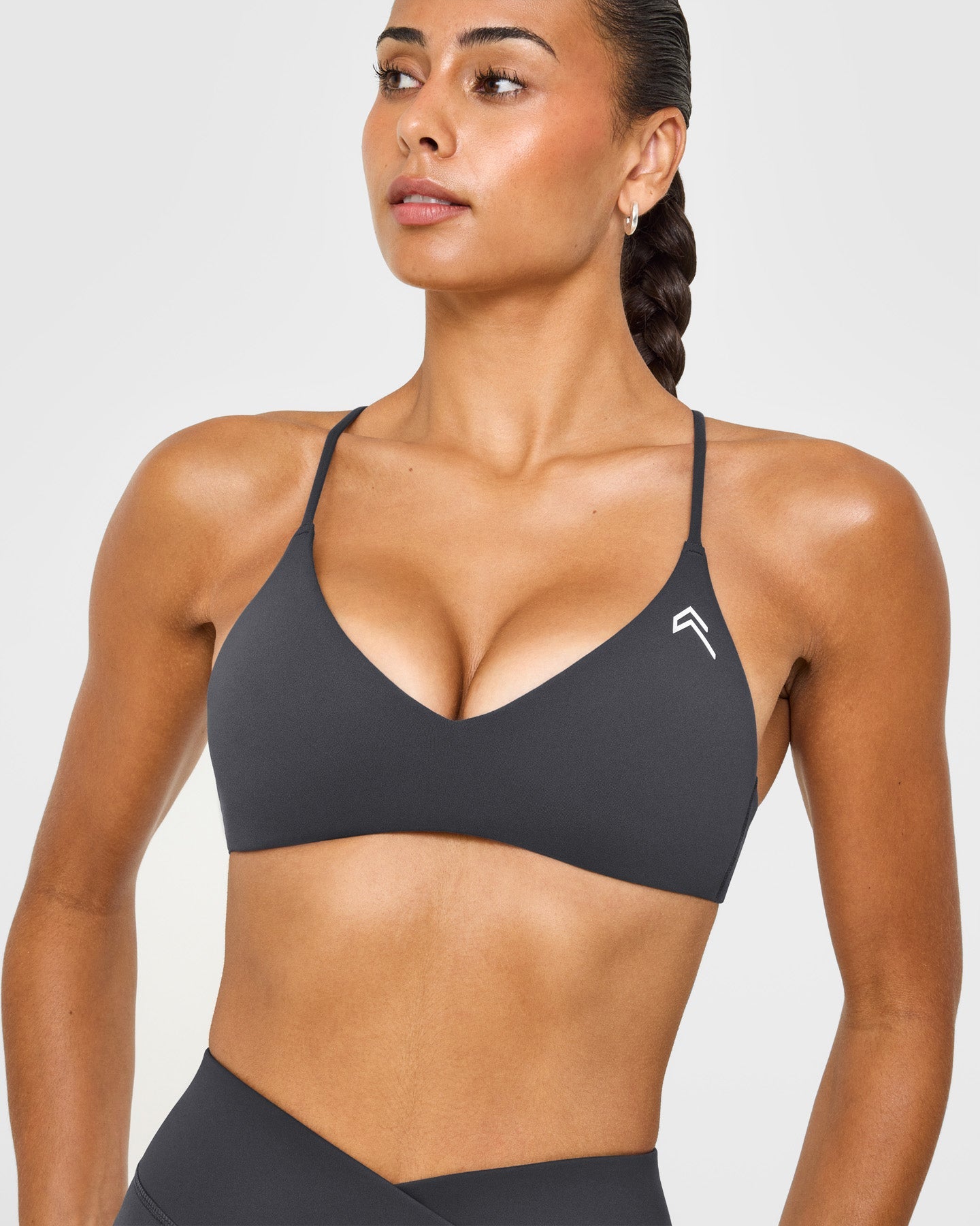 EasyLiftâ„¢ Ultra Minimal Bralette with White Logo | Coal