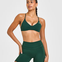 EasyLiftâ„¢ Ultra Minimal Bralette with White Logo | Racing Green