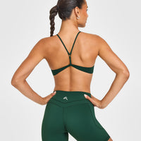 EasyLiftâ„¢ Ultra Minimal Bralette with White Logo | Racing Green