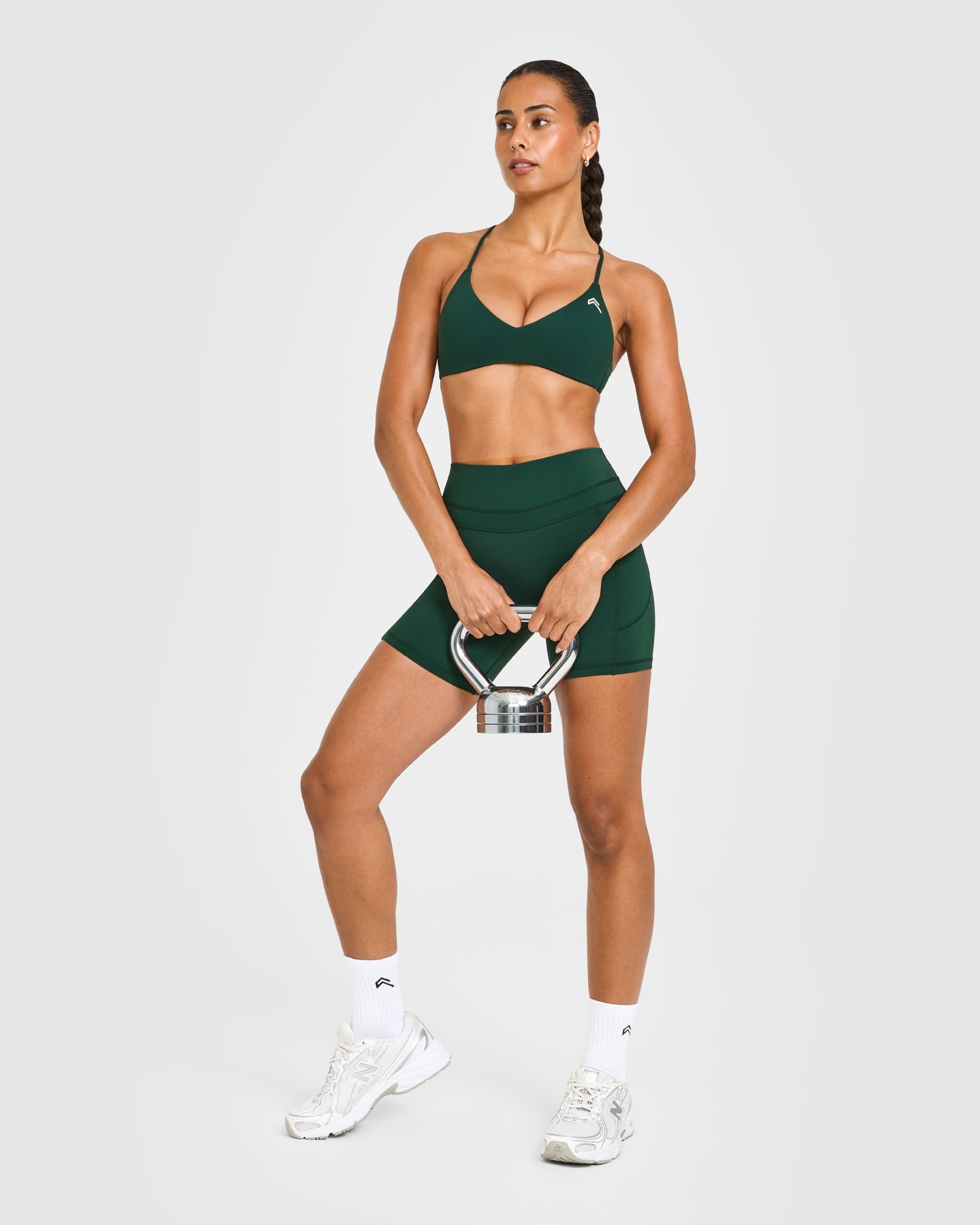 EasyLiftâ„¢ Ultra Minimal Bralette with White Logo | Racing Green