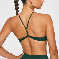 EasyLiftâ„¢ Ultra Minimal Bralette with White Logo | Racing Green