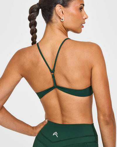 EasyLiftâ„¢ Ultra Minimal Bralette with White Logo | Racing Green