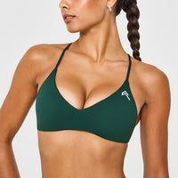 EasyLiftâ„¢ Ultra Minimal Bralette with White Logo | Racing Green