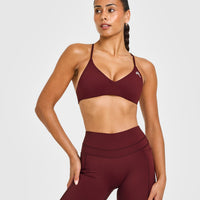 EasyLiftâ„¢ Ultra Minimal Bralette with White Logo | Rosewood