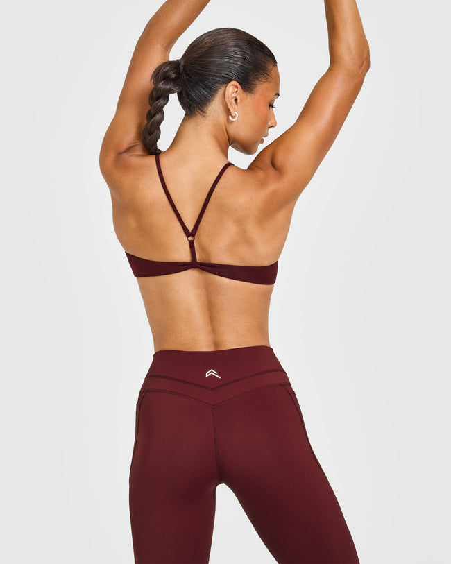EasyLiftâ„¢ Ultra Minimal Bralette with White Logo | Rosewood