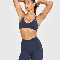 EasyLiftâ„¢ Ultra Minimal Bralette with White Logo | True Blue