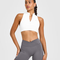 EasyLiftâ„¢ Zip High Neck Sports Bra | White