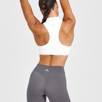 EasyLiftâ„¢ Zip High Neck Sports Bra | White