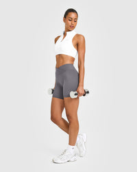 EasyLiftâ„¢ Zip High Neck Sports Bra | White