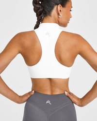 EasyLiftâ„¢ Zip High Neck Sports Bra | White