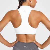 EasyLiftâ„¢ Zip High Neck Sports Bra | White