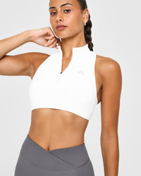 EasyLiftâ„¢ Zip High Neck Sports Bra | White