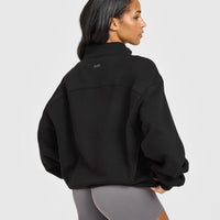 Foundations Oversized 1/4 Zip Sweatshirt | Black
