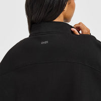 Foundations Oversized 1/4 Zip Sweatshirt | Black