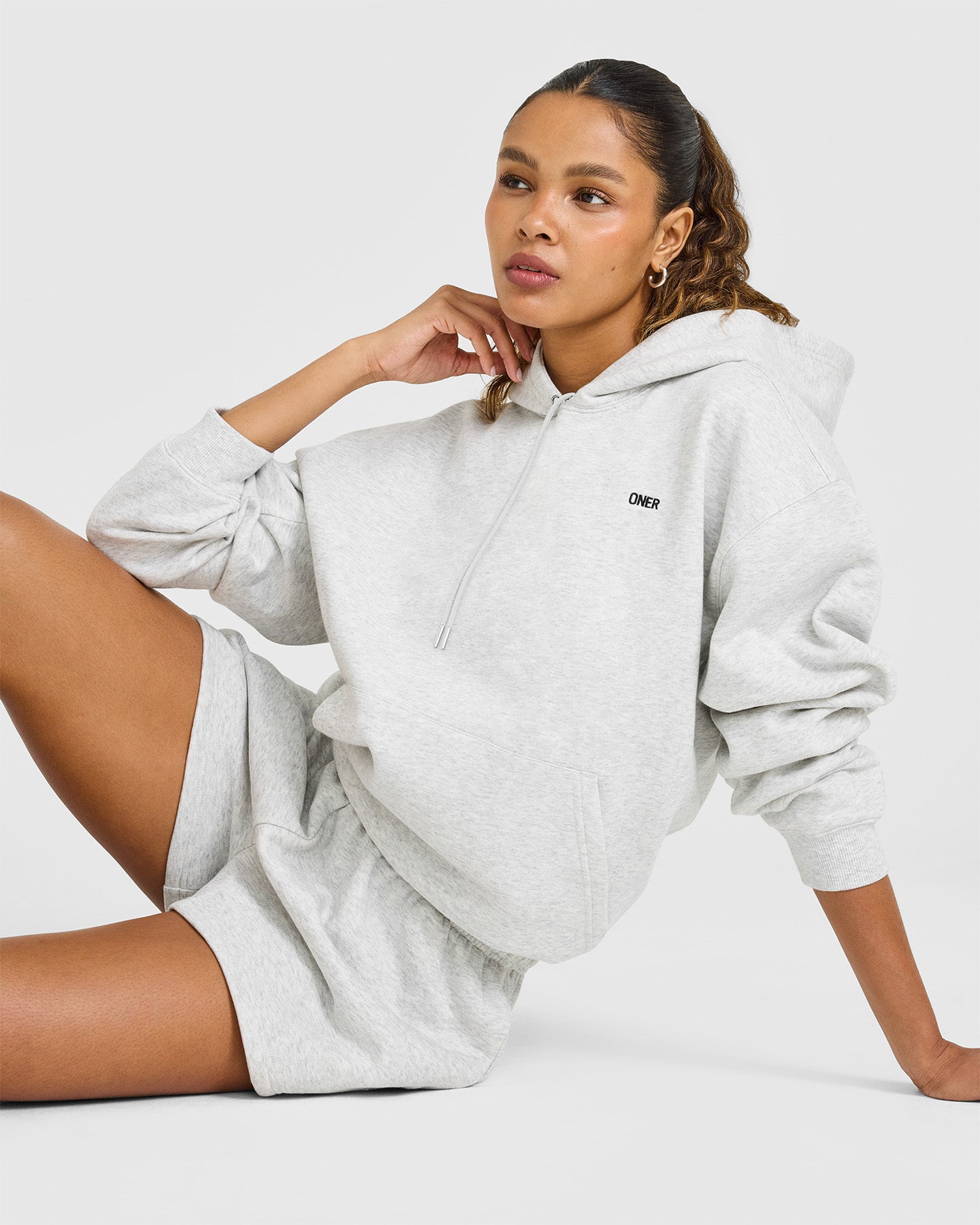 Foundations Oversized Hoodie | Light Grey Marl