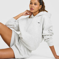 Foundations Oversized Hoodie | Light Grey Marl