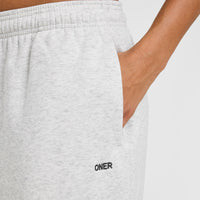 Foundations Oversized Straight Leg Joggers | Light Grey Marl