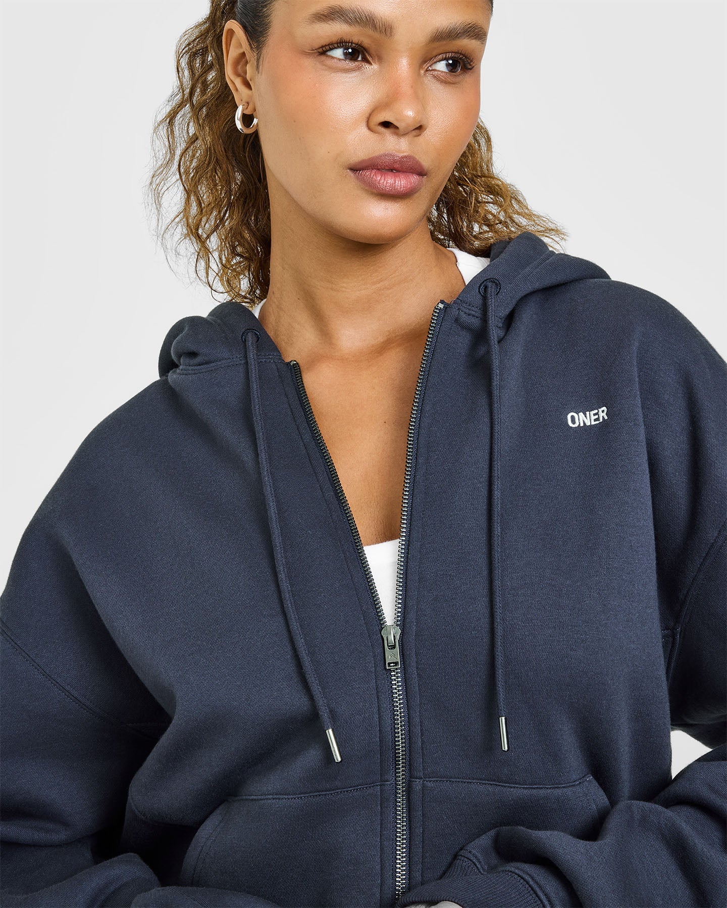 Foundations Zip Through Hoodie | True Blue