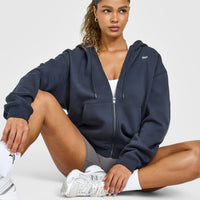 Foundations Zip Through Hoodie | True Blue