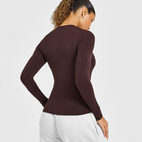 Mellow™ Soft Long Sleeve Top | Plum Brown