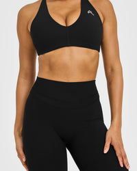 Unified High Waisted Leggings White Logo | Black
