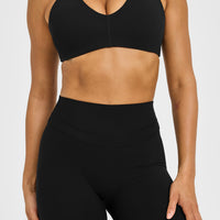 Unified High Waisted Leggings White Logo | Black