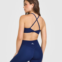 Unified Micro Bralette White Logo | Midnight